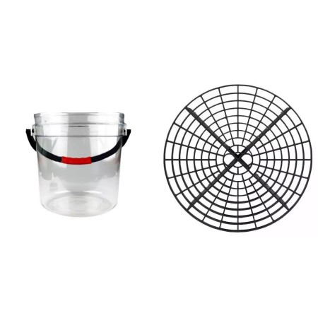 Wash Bucket With Gritt Guard 13lt Διάφανος Κουβάς Πλυσίματος Οχημάτων Με Σίτα