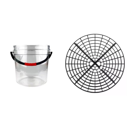 Wash Bucket With Gritt Guard 13lt Διάφανος Κουβάς Πλυσίματος Οχημάτων Με Σίτα