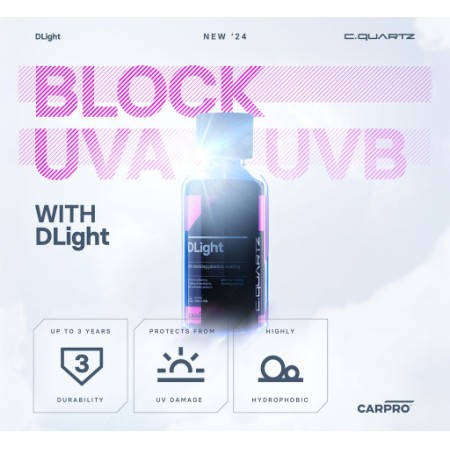 CarPro DLight 30ml Anti UV Coating Κεραμική Επίστρωση Εξωτερικών Άβαφων Πλαστικών Φαναριών Και Ppf